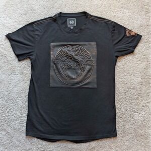 Chrome Edge Medusa Graphic T-Shirt Mens Large Black Bronze Metallic Stitch CR24